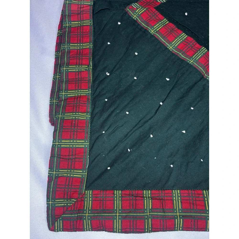 2 Home Sewn Vintage Style Christmas Holiday Snowman Pillow Cases Plaid